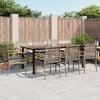 vidaXL 9 Piece Garden Dining Set with Cushions Grey Poly Rattan