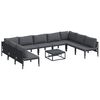 vidaXL Garden Sofa Set 10 pcs Black Steel