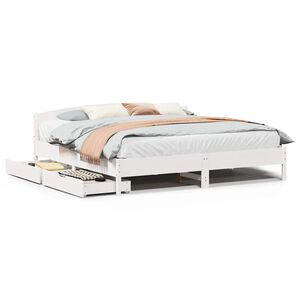 vidaXL Bed Frame without Mattress White 200x200 cm Solid Wood Pine