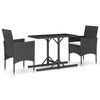 vidaXL Garden Dining Set | Black, cream white cushion