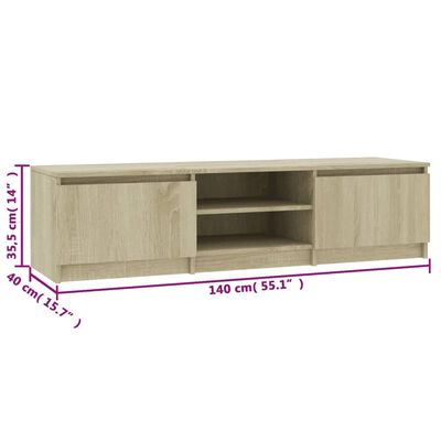vidaXL TV Cabinet Sonoma Oak 140x40x35.5 cm Engineered Wood
