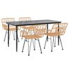 vidaXL 5 Piece Garden Dining Set Poly Rattan