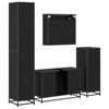 vidaXL Bathroom Furniture Set 4 pcs Black Oak Engineered Wood