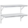 vidaXL Wall Shelves 2 pcs 75x40 cm Silver Stainless Steel