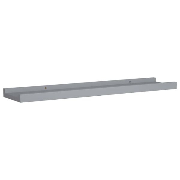 vidaXL Picture Frame Ledge Shelves 2 pcs Grey 60x9x3 cm MDF