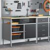 vidaXL Workbench Black and grey 100 x 55 x 85 cm Powder-coated steel