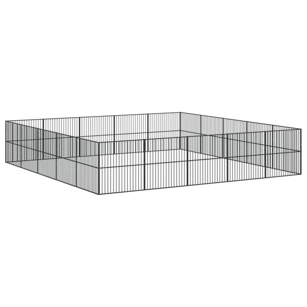 vidaXL Dog Playpen 20 Panels Black Galvanised Steel