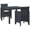 vidaXL Garden Dining Set 3 pcs Anthracite Polypropylene