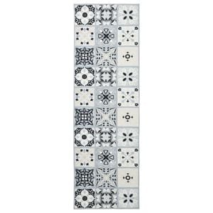 vidaXL Rug Runner ORIZ 1150 gsm Grey and Black