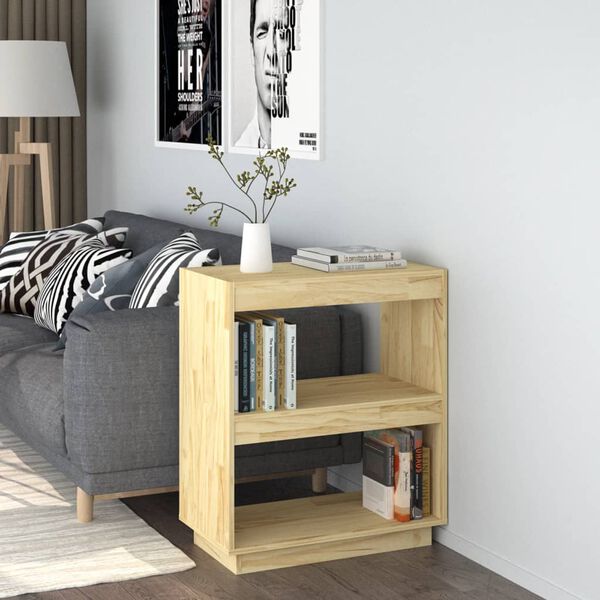 vidaXL Book Cabinet 60x35x71 cm Solid Pinewood