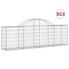 vidaXL Arched Gabion Baskets 13 pcs 200x30x60/80 cm Galvanised Iron