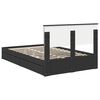 vidaXL Storage Bed with Headboard Black 135 x 190 cm Engineered Wood