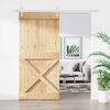vidaXL Sliding Door with Hardware Set 95x210 cm Solid Wood Pine