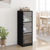 vidaXL Highboard with Glass Doors Black 35x37x109 cm