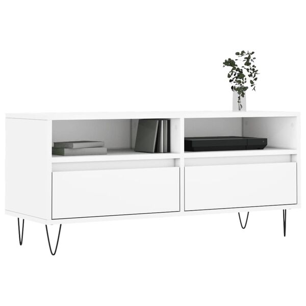 vidaXL TV Cabinet White 100x34.5x44.5 cm Engineered Wood
