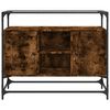 vidaXL Sideboard with Glass Top Smoked Oak 98x35x81 cm Engineered Wood