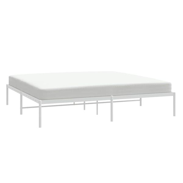 vidaXL Metal Bed Frame without Mattress White 180x200cm
