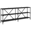 vidaXL Console Table Black Oak 180 x 30 x 75 cm Engineered Wood