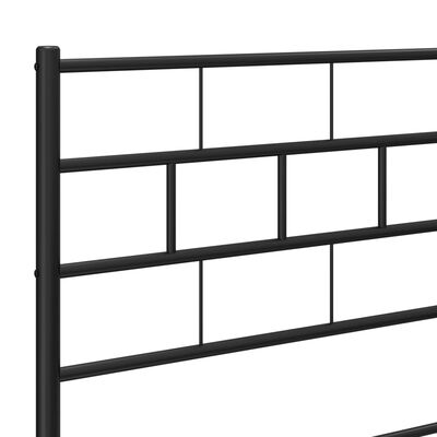 vidaXL Metal Bed Frame with Headboard Black 90x200 cm