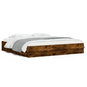 vidaXL Bed Frame with Drawers without Mattress Smoked Oak 160x200 cm