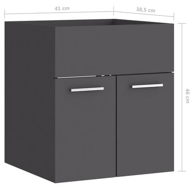 vidaXL Sink Cabinet Grey 41x38.5x46 cm Engineered Wood