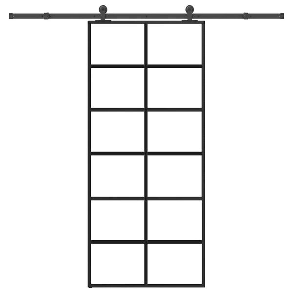vidaXL Sliding Door with Hardware Set 90x205 cm ESG Glass&Aluminium