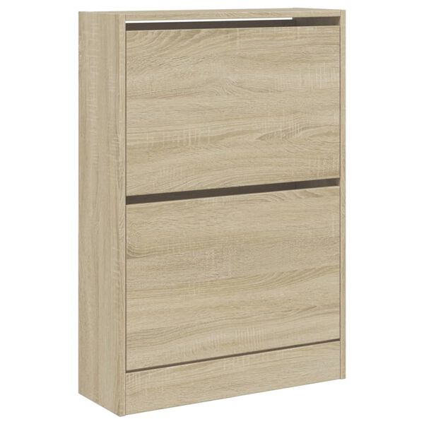 vidaXL Shoe Cabinet Sonoma Oak 60x21x87.5 cm Engineered Wood