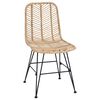 vidaXL Dining Chair 2 pcs Natural 44 x 47 x 85 cm Rattan and Iron