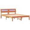 vidaXL Bed Frame with Headboard Wax Brown 120 x 190 cm Solid Pine Wood