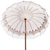 vidaXL Balinese Parasol Cream 215 x 215 x 260 cm Cotton and solid wood