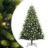 vidaXL Artificial Hinged Christmas Tree 300 LEDs Green 210 cm