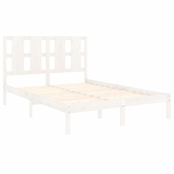 vidaXL Bed Frame without Mattress White 140x200 cm Solid Wood Pine
