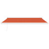 vidaXL Retractable Awning Orange and Brown 4.5x3 m Fabric and Aluminium