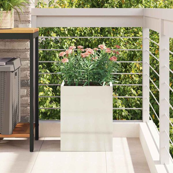 vidaXL Garden Planter Silver Galvanised steel