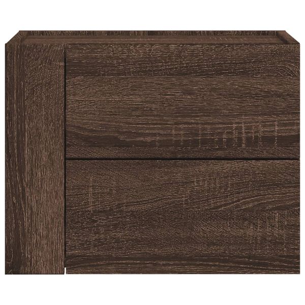 vidaXL Wall-mounted Bedside Cabinet Brown Oak 45x30x35 cm