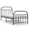 vidaXL Metal Bed Frame without Mattress with Footboard Black 80x200cm