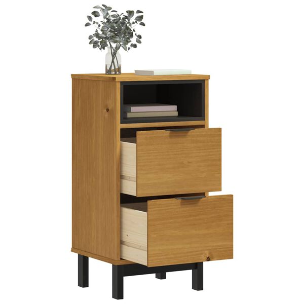 vidaXL Bedside Cabinet "FLAM" 40x35x80 cm Solid Wood Pine