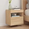 vidaXL TV Wall Cabinet with LED Lights Sonoma Oak 40x30x40 cm