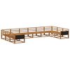 vidaXL Outdoor Sofa Set 10 pcs Natural Solid Acacia Wood
