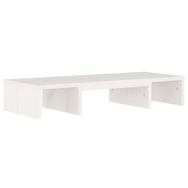 vidaXL Monitor Stand White 60x24x10.5 cm Solid Wood Pine