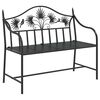 vidaXL Garden Bench Black 104 x 52.5 x 89 cm Steel