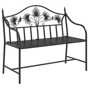 vidaXL Garden Bench Black 104 x 52.5 x 89 cm Steel