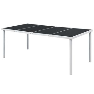 vidaXL Garden Table 190x90x74 cm Black Steel