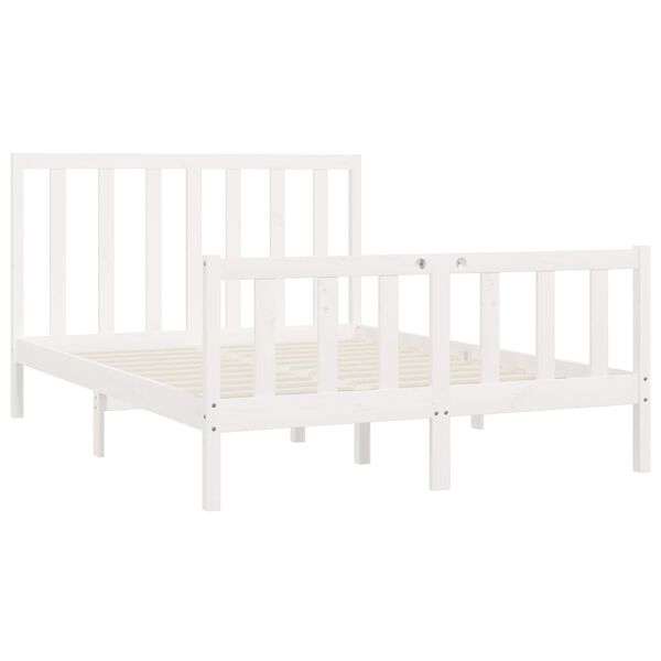 vidaXL Bed Frame without Mattress White 160x200 cm Solid Wood