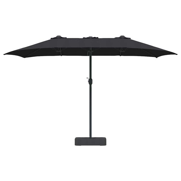 vidaXL Garden Parasol Black 385 x 209 x 244 cm Fabric