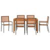 vidaXL Garden Dining Set 7 pcs Grey Poly rattan