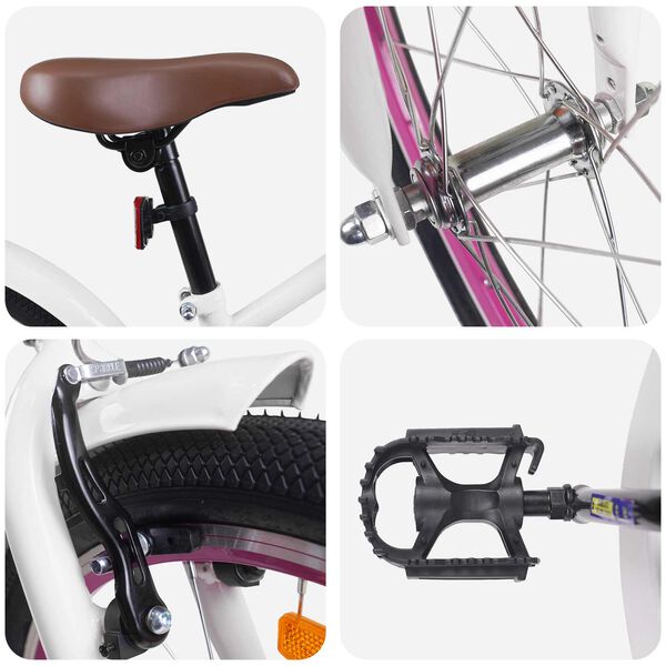 vidaXL Kids Bike 20'' for 6-11 Years Old White