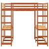 vidaXL Loft Bed with Desk and Ladder Wax Brown 160x200 cm Solid Wood Pine