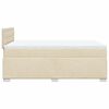 vidaXL Box Spring Bed with Mattress Cream 120x190 cm Fabric
