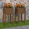 vidaXL Planters 2 pcs Honey Brown 40x40x81 cm Solid Wood Pine